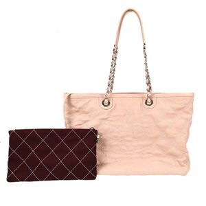 Chanel On The Road Quilted Leather Pink Leather Tote Bag Bag